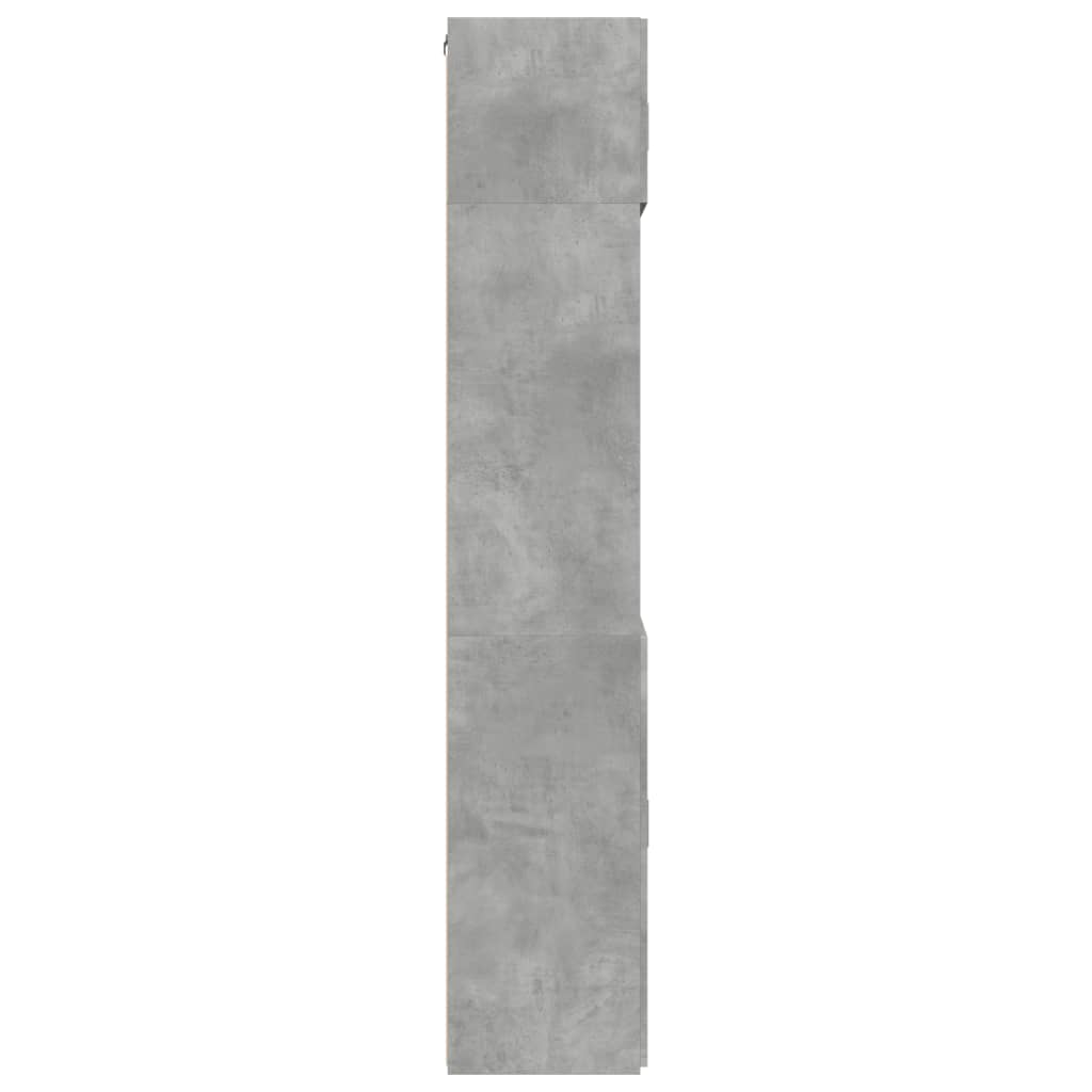Úložná Skříňka Betonově Šedá 80X42,5X225 Cm Kompozitní Dřevo