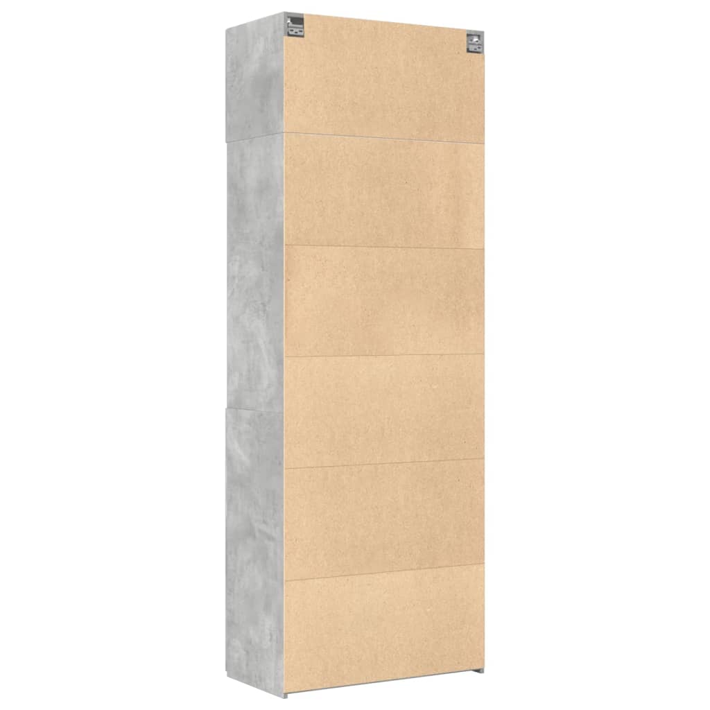 Úložná Skříňka Betonově Šedá 80X42,5X225 Cm Kompozitní Dřevo