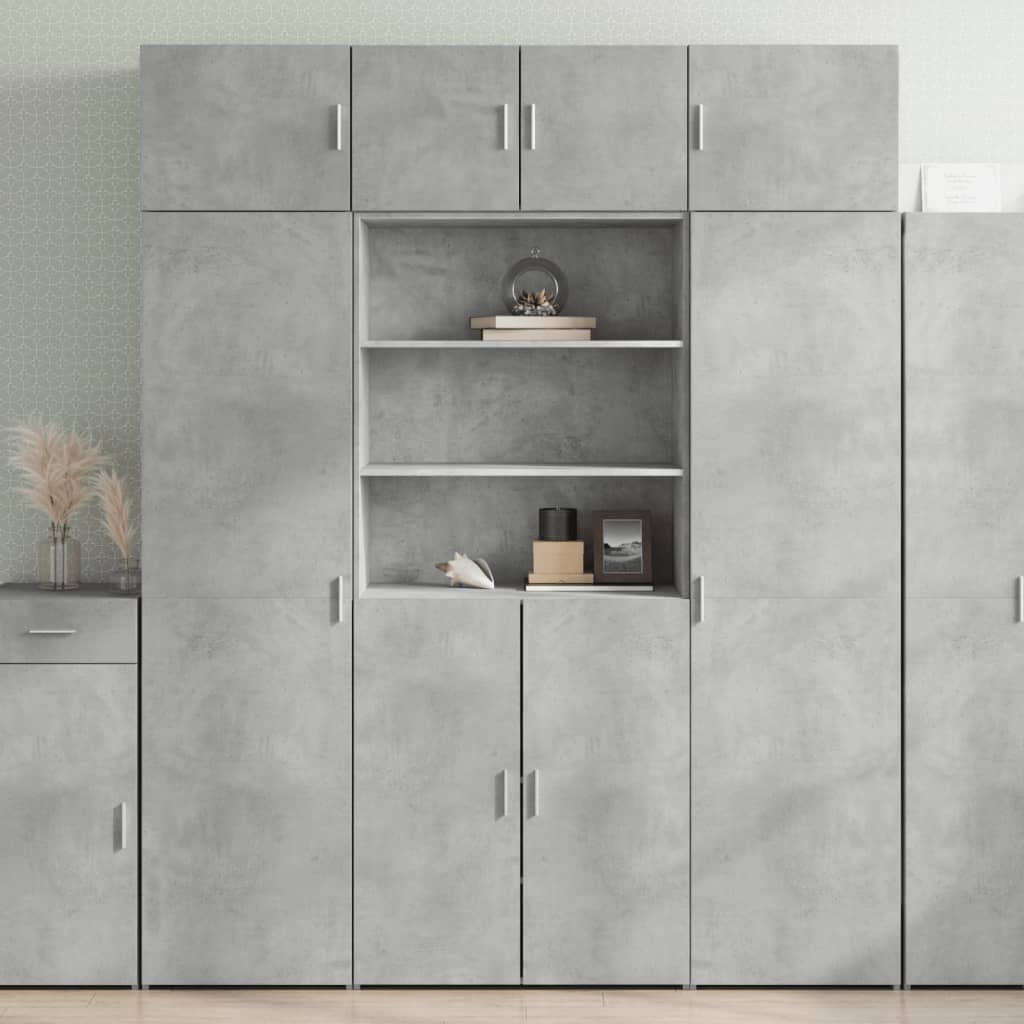 Úložná Skříňka Betonově Šedá 80X42,5X225 Cm Kompozitní Dřevo