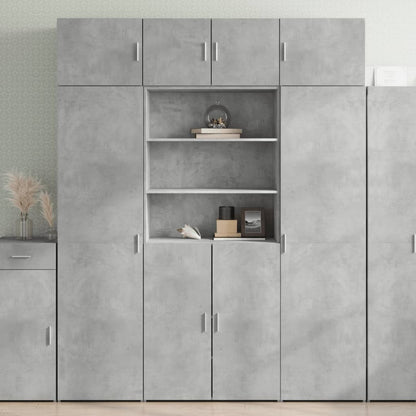 Úložná Skříňka Betonově Šedá 80X42,5X225 Cm Kompozitní Dřevo