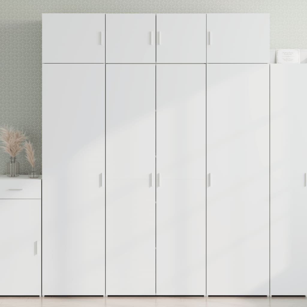 Úzká Úložná Bílá 80 X 42,5 X 225 Cm Kompozitní Dřevo