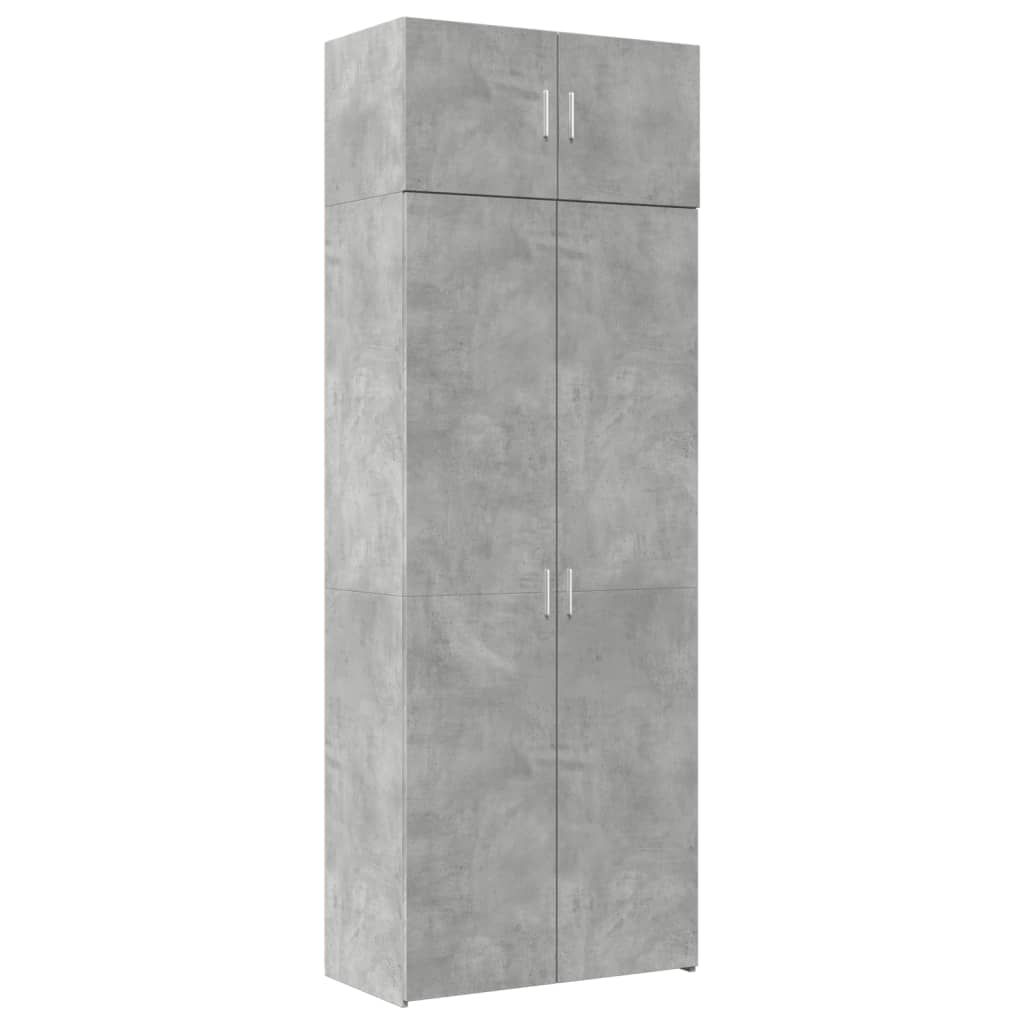 Úložná Skříňka Betonově Šedá 80X42,5X225 Cm Kompozitní Dřevo