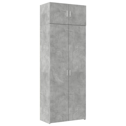 Úložná Skříňka Betonově Šedá 80X42,5X225 Cm Kompozitní Dřevo
