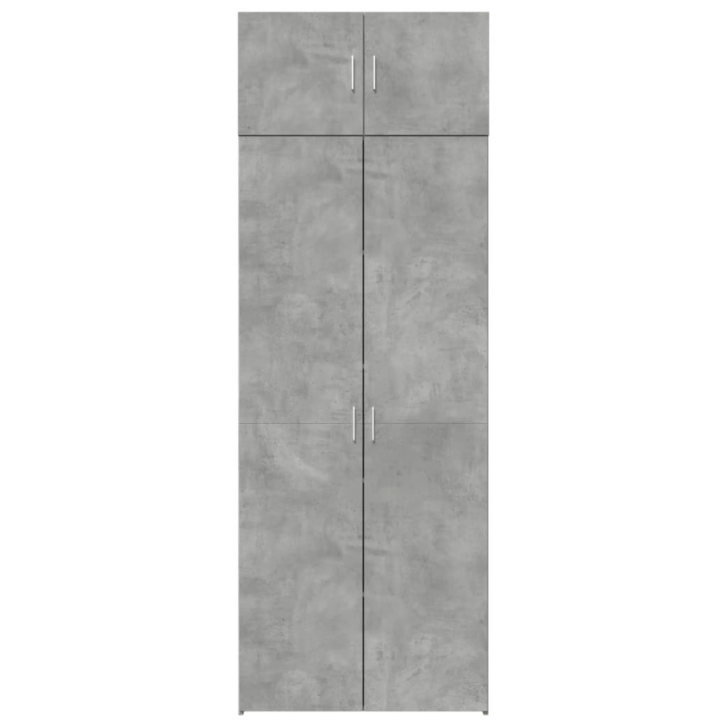Úložná Skříňka Betonově Šedá 80X42,5X225 Cm Kompozitní Dřevo