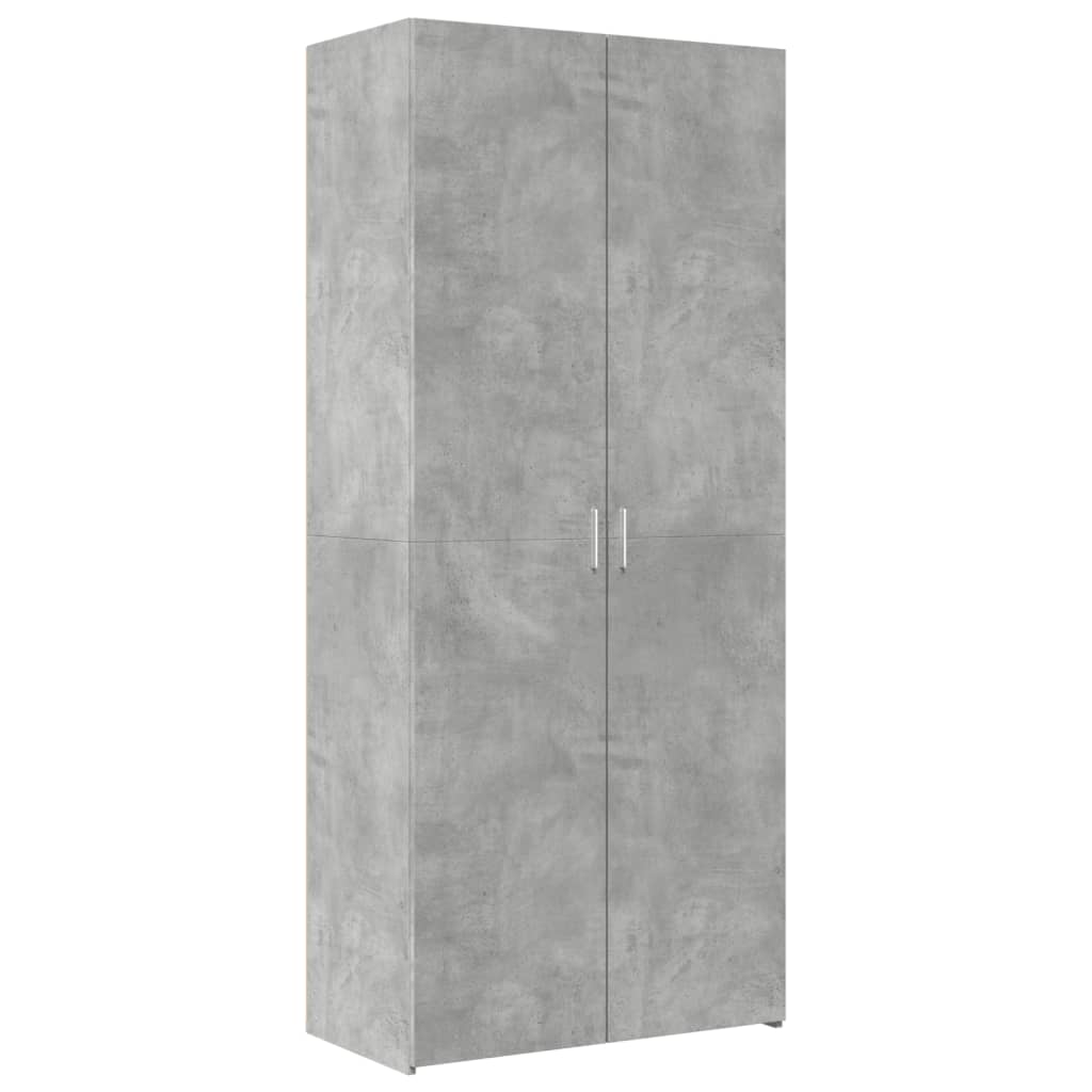 Úložná Skříňka Betonově Šedá 80X42,5X225 Cm Kompozitní Dřevo