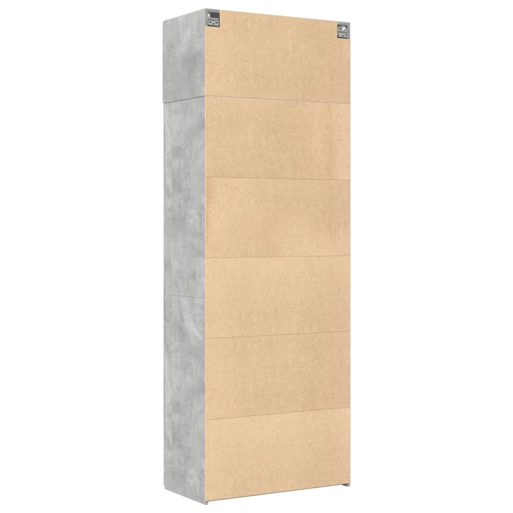 Úložná Skříňka Betonově Šedá 80X42,5X225 Cm Kompozitní Dřevo