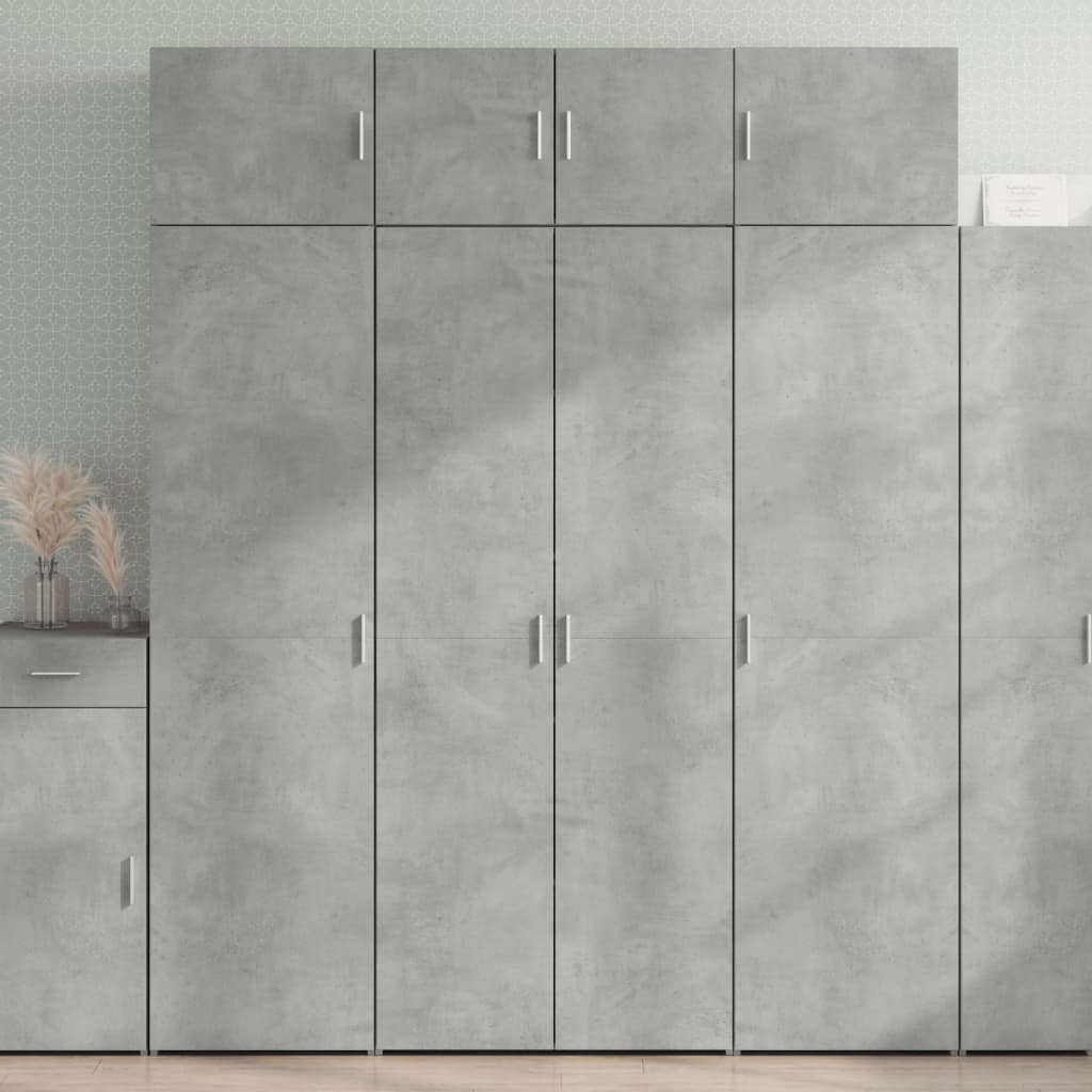 Úložná Skříňka Betonově Šedá 80X42,5X225 Cm Kompozitní Dřevo