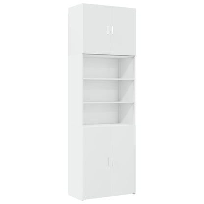 Skříň Highboard Bílá 80 X 42,5 X 249 Cm Kompozitní Dřevo