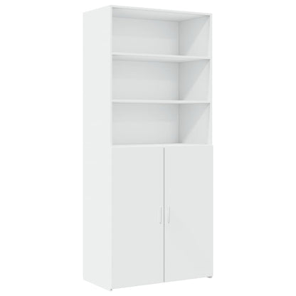 Skříň Highboard Bílá 80 X 42,5 X 249 Cm Kompozitní Dřevo