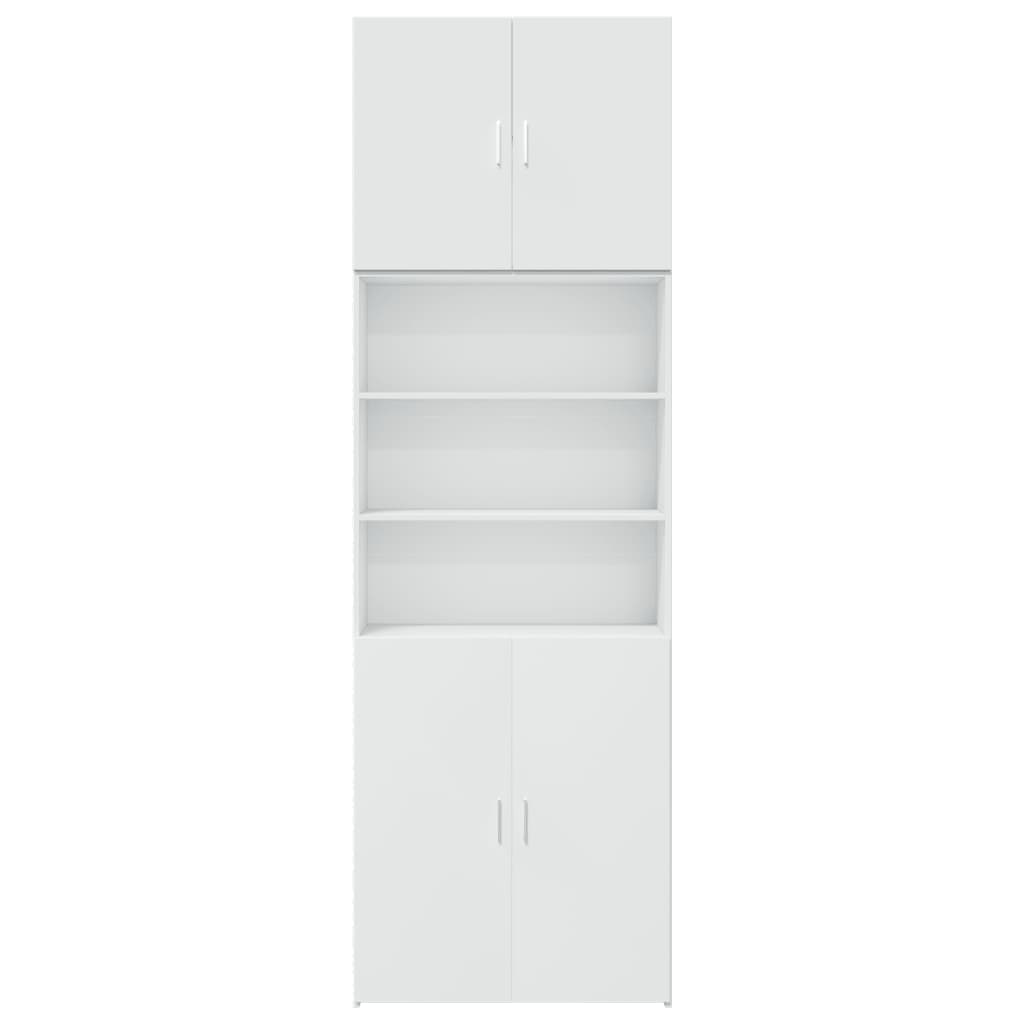 Skříň Highboard Bílá 80 X 42,5 X 249 Cm Kompozitní Dřevo
