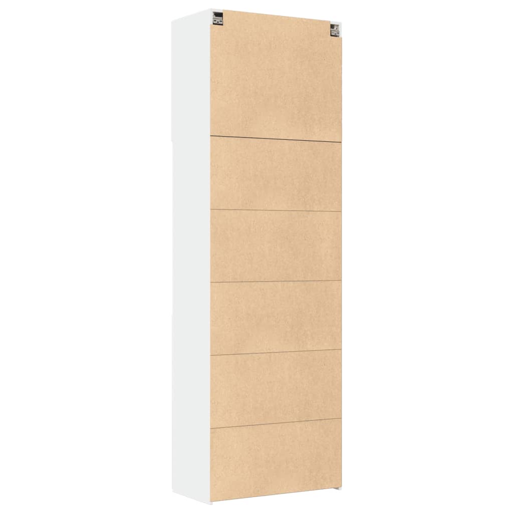 Skříň Highboard Bílá 80 X 42,5 X 249 Cm Kompozitní Dřevo