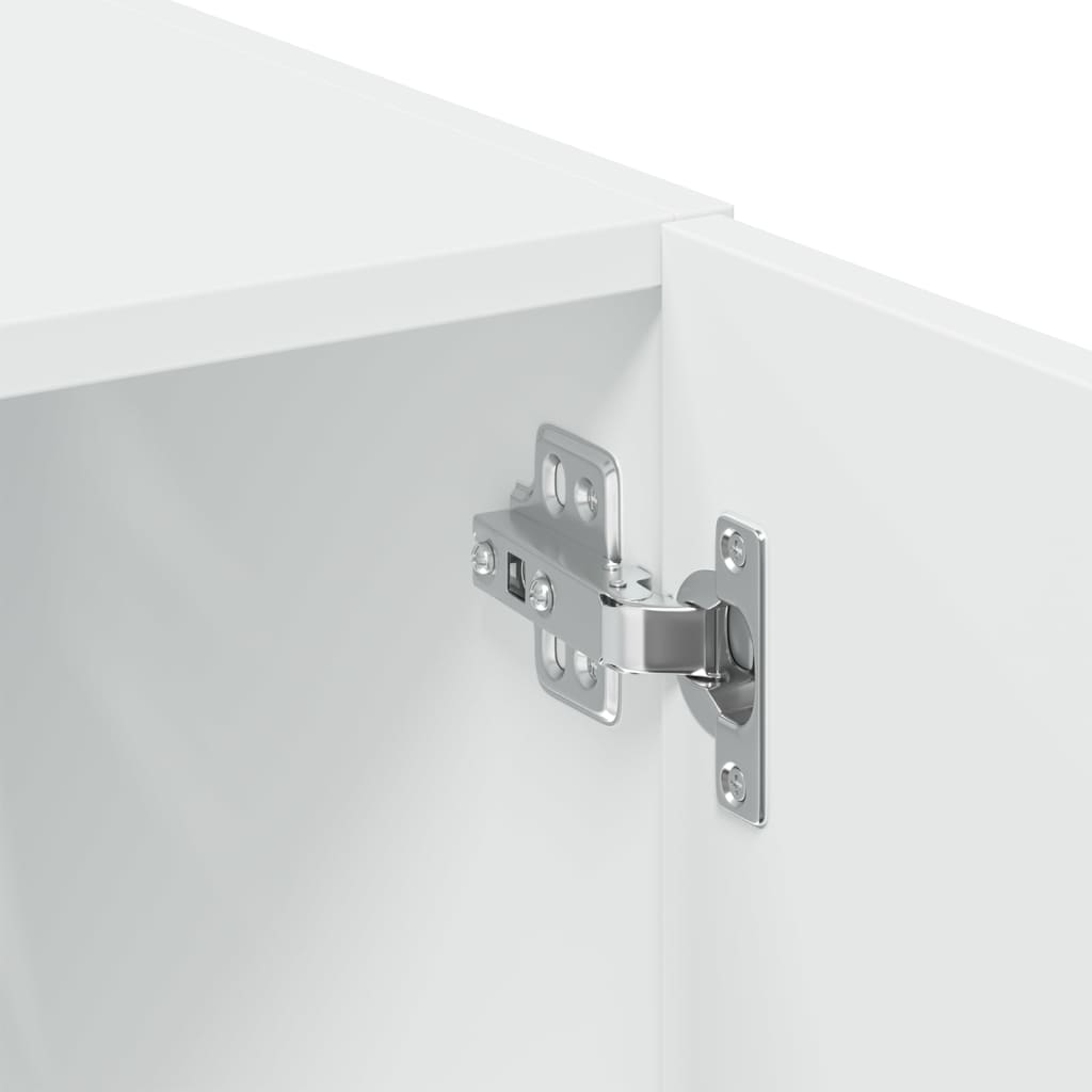 Skříň Highboard Bílá 80 X 42,5 X 249 Cm Kompozitní Dřevo