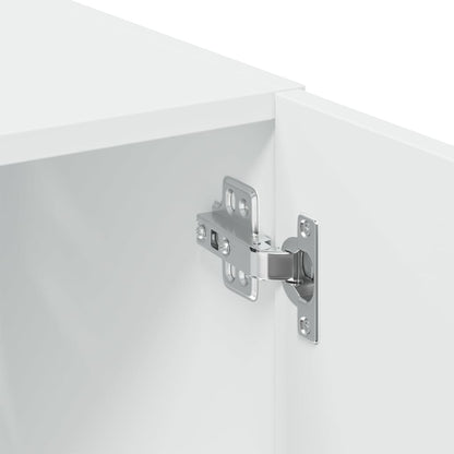 Skříň Highboard Bílá 80 X 42,5 X 249 Cm Kompozitní Dřevo