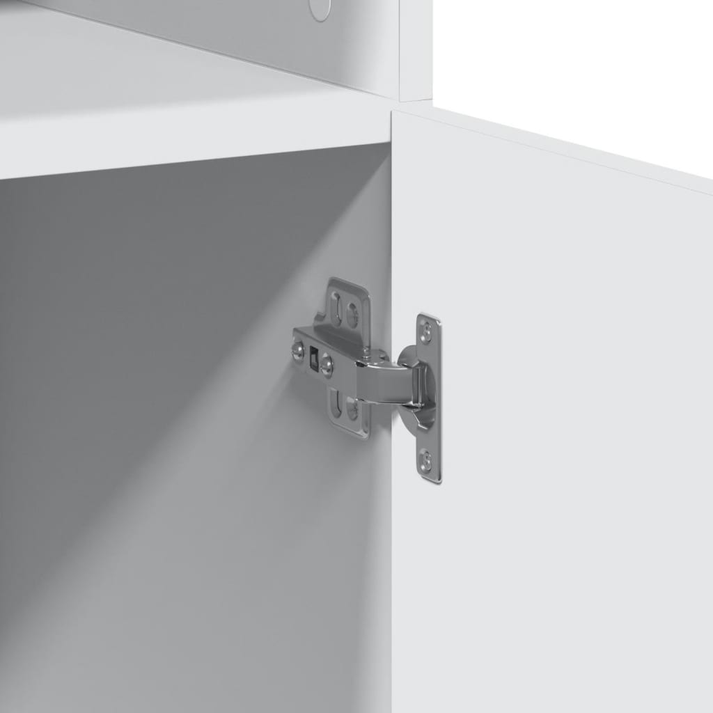 Skříň Highboard Bílá 80 X 42,5 X 249 Cm Kompozitní Dřevo