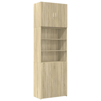 Skříň Highboard 80 X 42,5 X 249 Cm Kompozitní Dřevo