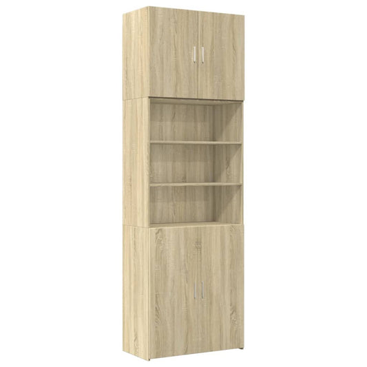 Skříň Highboard 80 X 42,5 X 249 Cm Kompozitní Dřevo