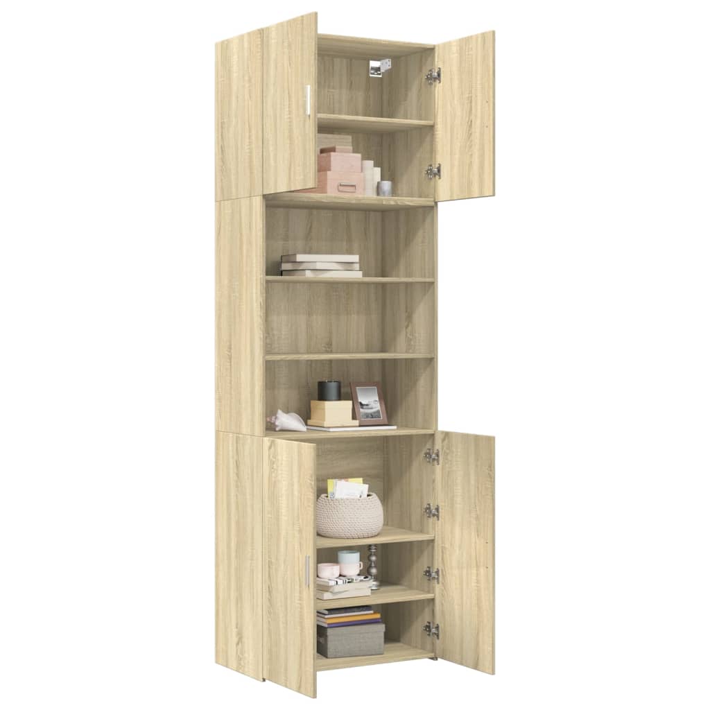 Skříň Highboard 80 X 42,5 X 249 Cm Kompozitní Dřevo