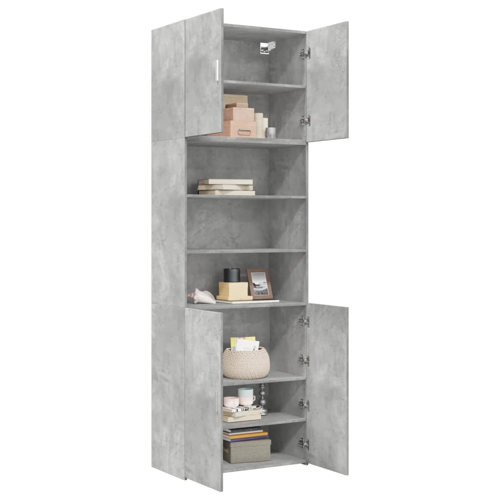 Skříň Highboard Betonově Šedá 80X42,5X249 Cm Kompozitní Dřevo