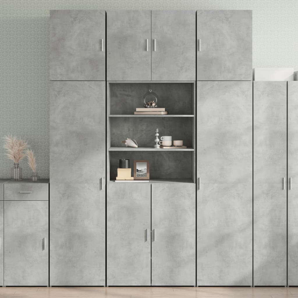 Skříň Highboard Betonově Šedá 80X42,5X249 Cm Kompozitní Dřevo