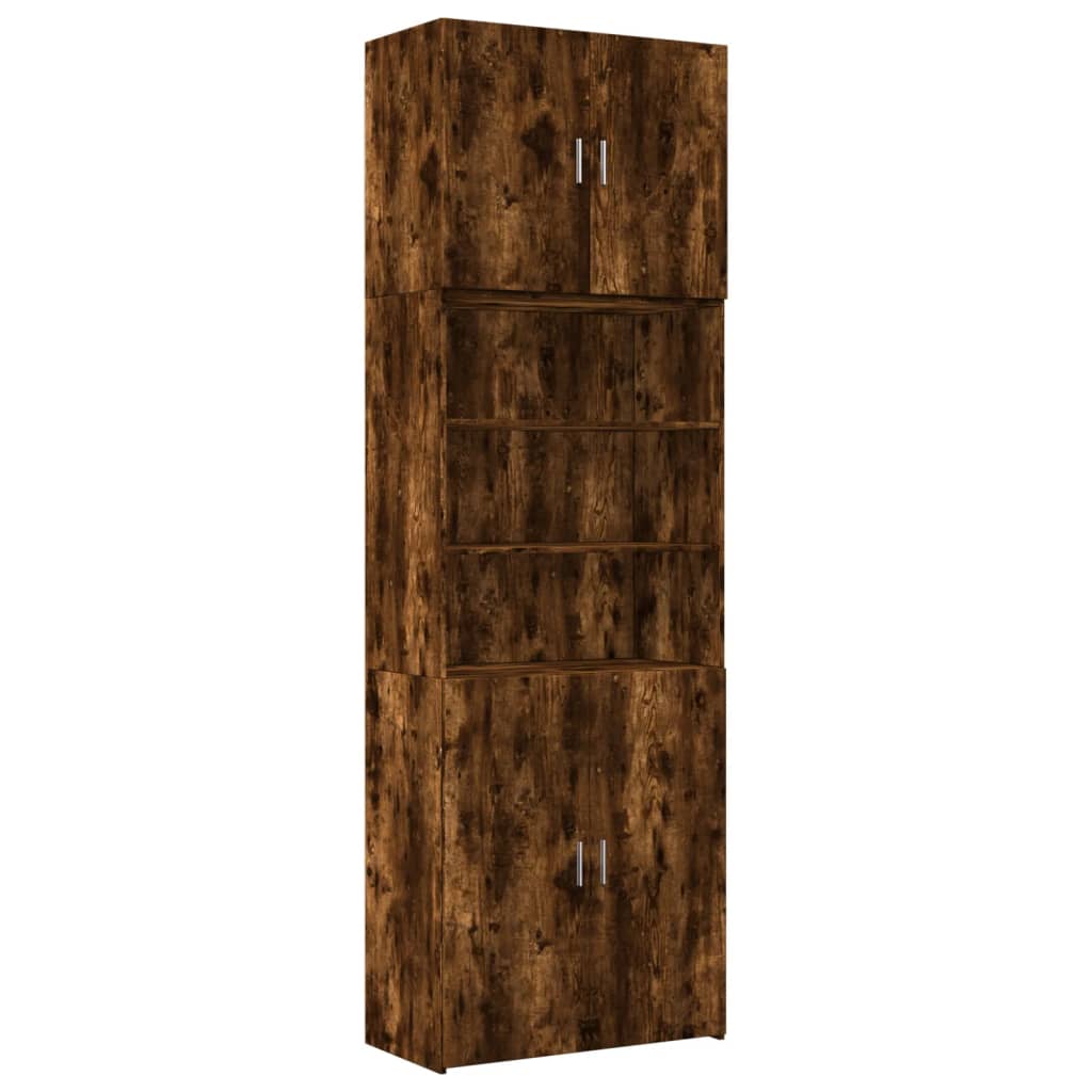 Skříň Highboard Kouřový Dub 80 X 42,5 X 249 Cm Kompozitní Dřevo