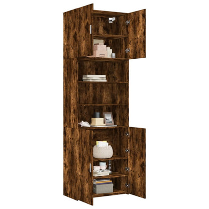 Skříň Highboard Kouřový Dub 80 X 42,5 X 249 Cm Kompozitní Dřevo