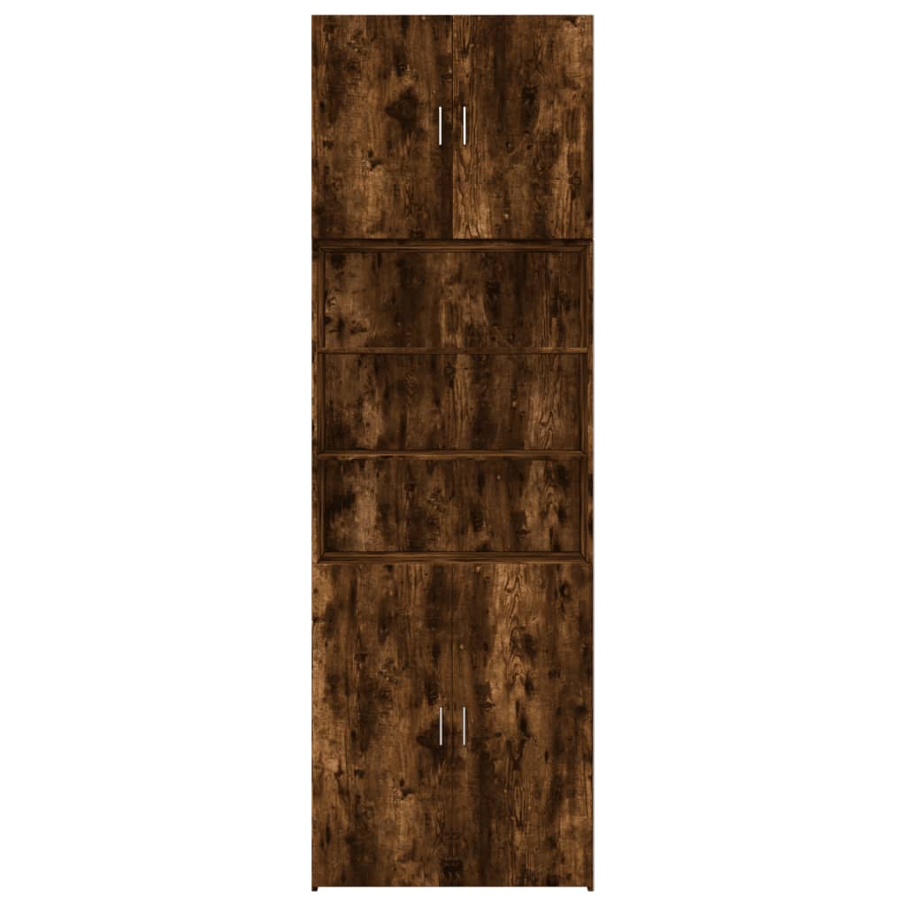 Skříň Highboard Kouřový Dub 80 X 42,5 X 249 Cm Kompozitní Dřevo