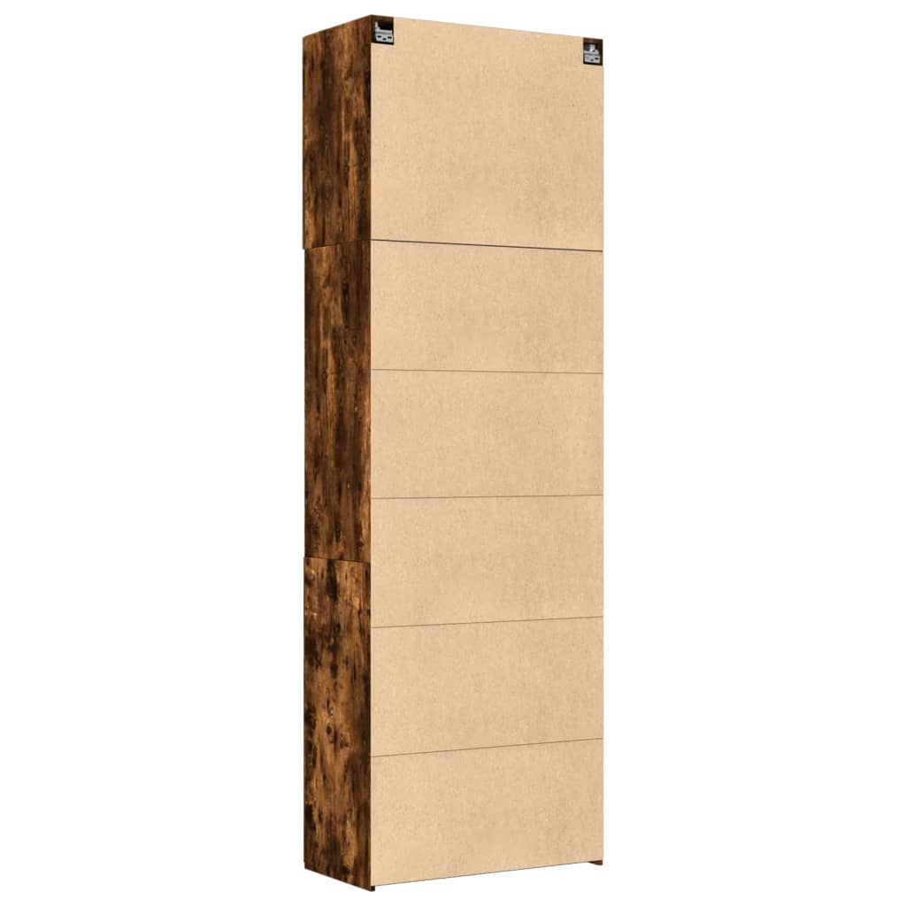 Skříň Highboard Kouřový Dub 80 X 42,5 X 249 Cm Kompozitní Dřevo