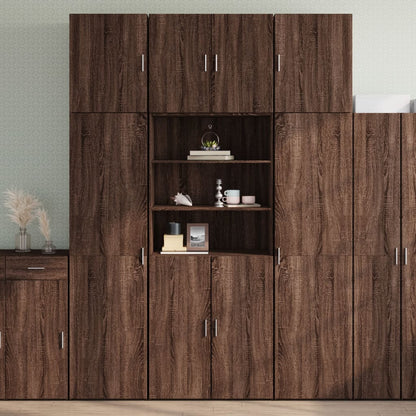 Skříň Highboard 80 X 42,5 X 249 Cm Kompozitní Dřevo