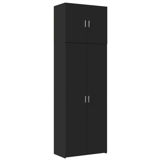Skříň Highboard Černá 80 X 42,5 X 249 Cm Kompozitní Dřevo