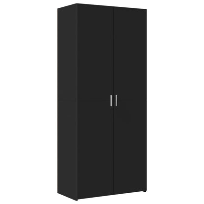 Skříň Highboard Černá 80 X 42,5 X 249 Cm Kompozitní Dřevo