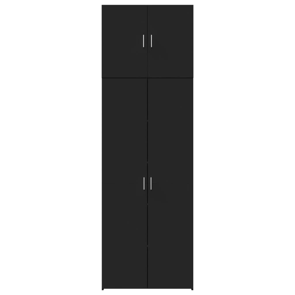 Skříň Highboard Černá 80 X 42,5 X 249 Cm Kompozitní Dřevo