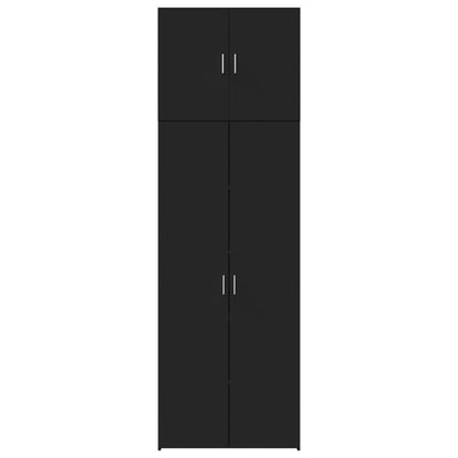 Skříň Highboard Černá 80 X 42,5 X 249 Cm Kompozitní Dřevo