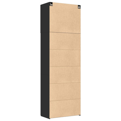 Skříň Highboard Černá 80 X 42,5 X 249 Cm Kompozitní Dřevo