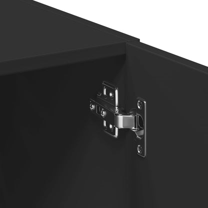 Skříň Highboard Černá 80 X 42,5 X 249 Cm Kompozitní Dřevo