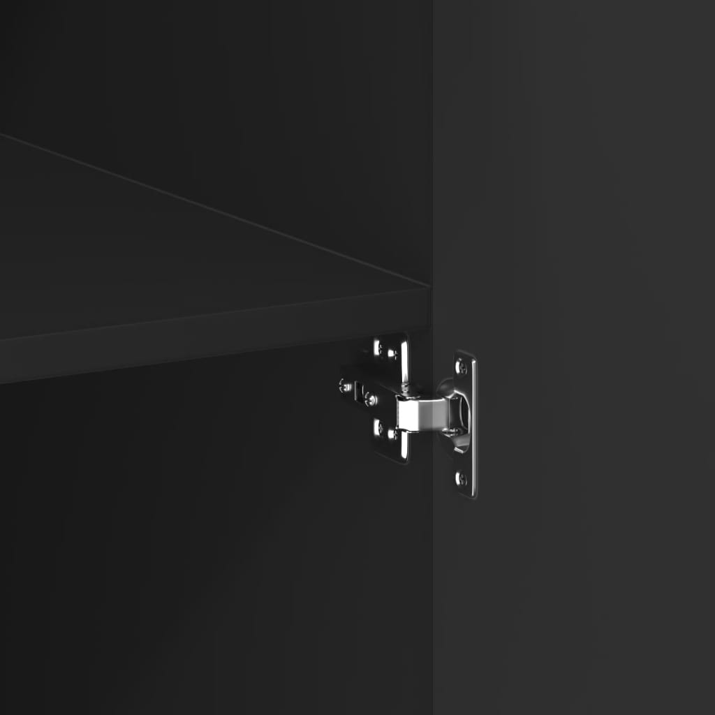 Skříň Highboard Černá 80 X 42,5 X 249 Cm Kompozitní Dřevo