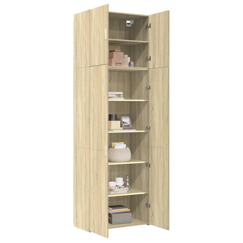 Skříň Highboard 80 X 42,5 X 249 Cm Kompozitní Dřevo