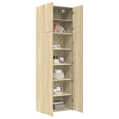 Skříň Highboard 80 X 42,5 X 249 Cm Kompozitní Dřevo