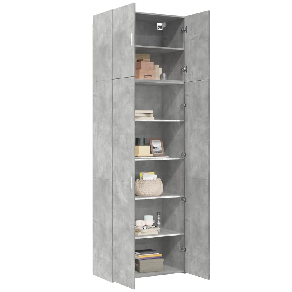 Skříň Highboard Betonově Šedá 80X42,5X249 Cm Kompozitní Dřevo