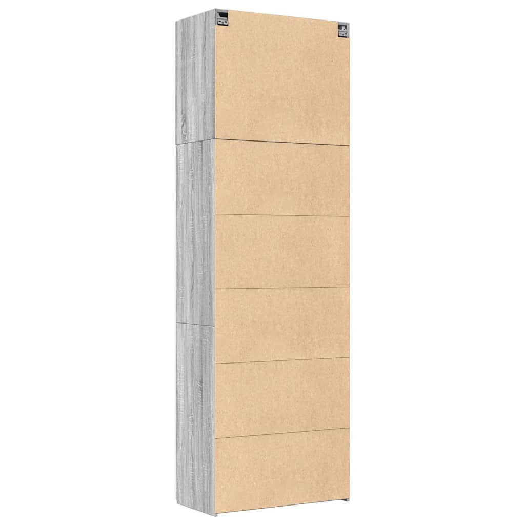 Skříň Highboard Šedá Sonoma 80 X 42,5 X 249 Cm Kompozitní Dřevo