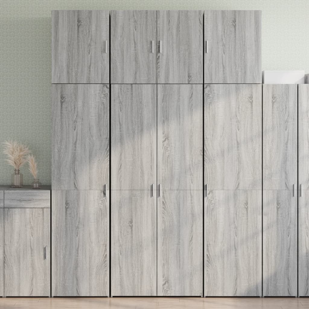 Skříň Highboard Šedá Sonoma 80 X 42,5 X 249 Cm Kompozitní Dřevo