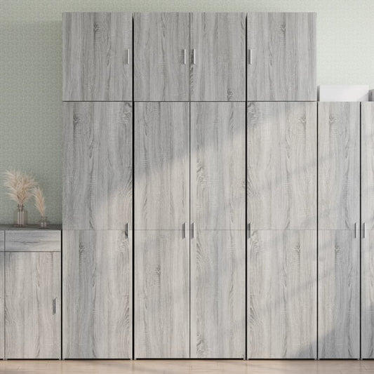 Skříň Highboard Šedá Sonoma 80 X 42,5 X 249 Cm Kompozitní Dřevo