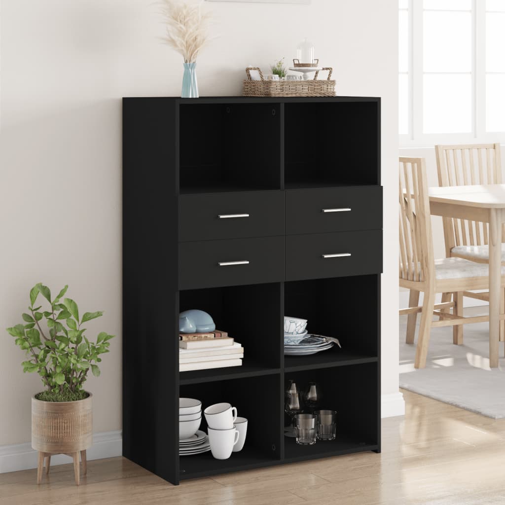 Skříň Highboard 80 X 42,5 X 124 Cm Kompozitní Dřevo