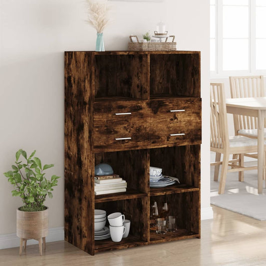 Skříň Highboard 80 X 42,5 X 124 Cm Kompozitní Dřevo