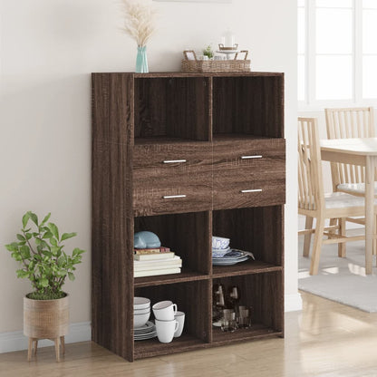 Skříň Highboard 80 X 42,5 X 124 Cm Kompozitní Dřevo