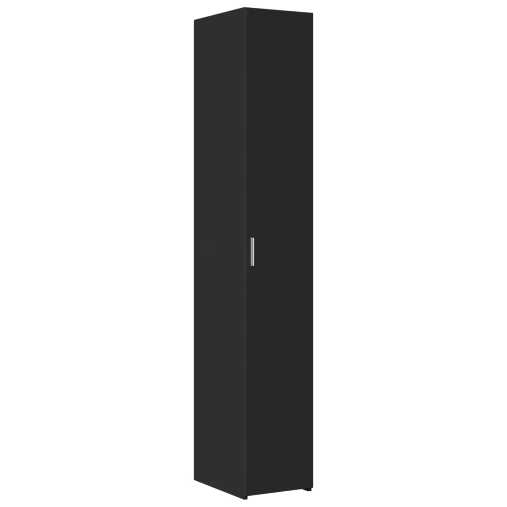 Skříň Highboard Černá 30 X 42,5 X 185 Cm Kompozitní Dřevo