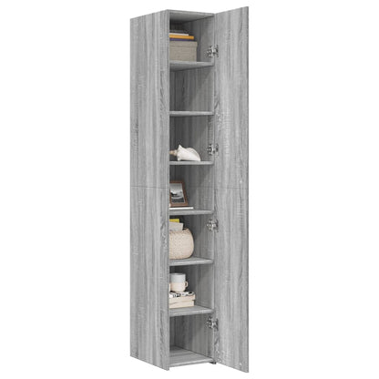 Skříň Highboard Šedá Sonoma 30 X 42,5 X 185 Cm Kompozitní Dřevo