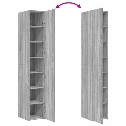 Skříň Highboard Šedá Sonoma 30 X 42,5 X 185 Cm Kompozitní Dřevo