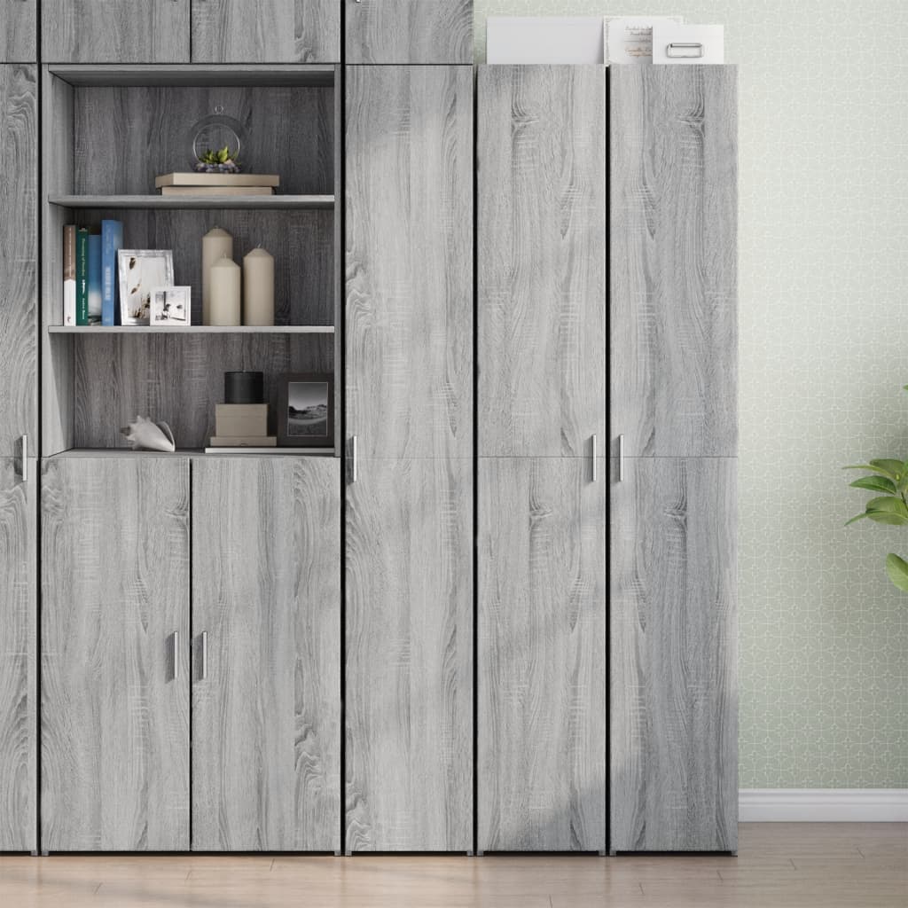 Skříň Highboard Šedá Sonoma 30 X 42,5 X 185 Cm Kompozitní Dřevo