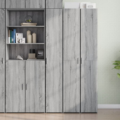 Skříň Highboard Šedá Sonoma 30 X 42,5 X 185 Cm Kompozitní Dřevo