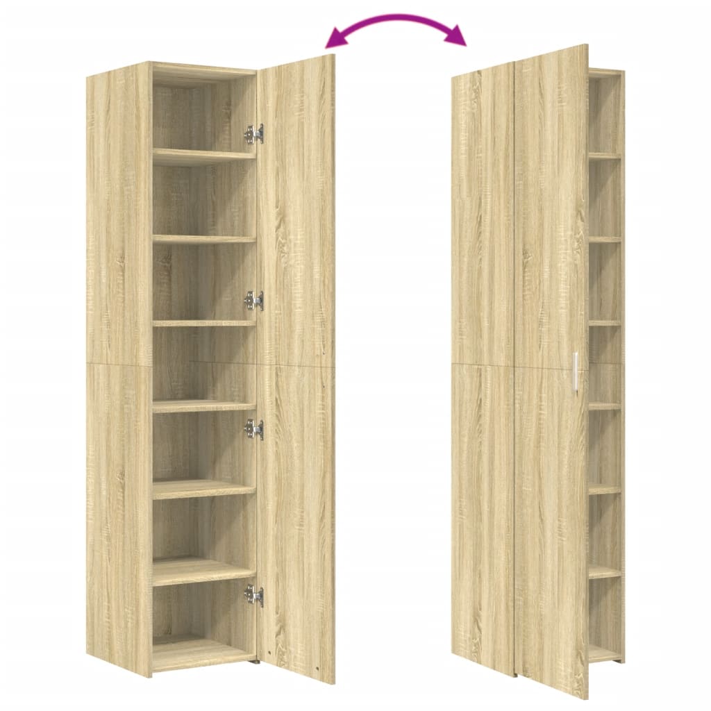 Skříň Highboard 40 X 42,5 X 185 Cm Kompozitní Dřevo